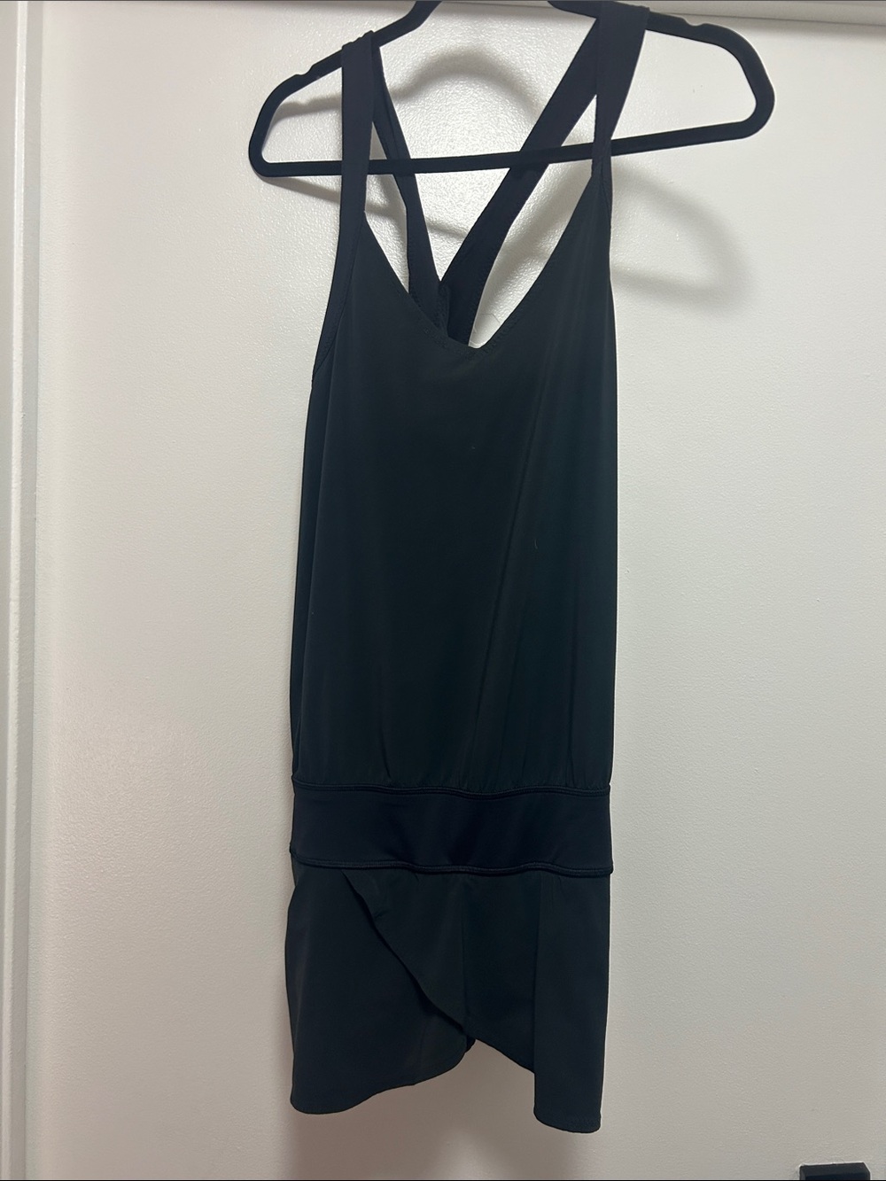 lululemon Black Asymmetrical Crossback Tank Runners Dress